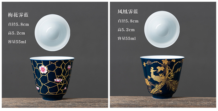 Kung fu tea cups jingdezhen ceramic bowl with hand - made sample tea cup single white porcelain tea set tea masters cup small hat cup