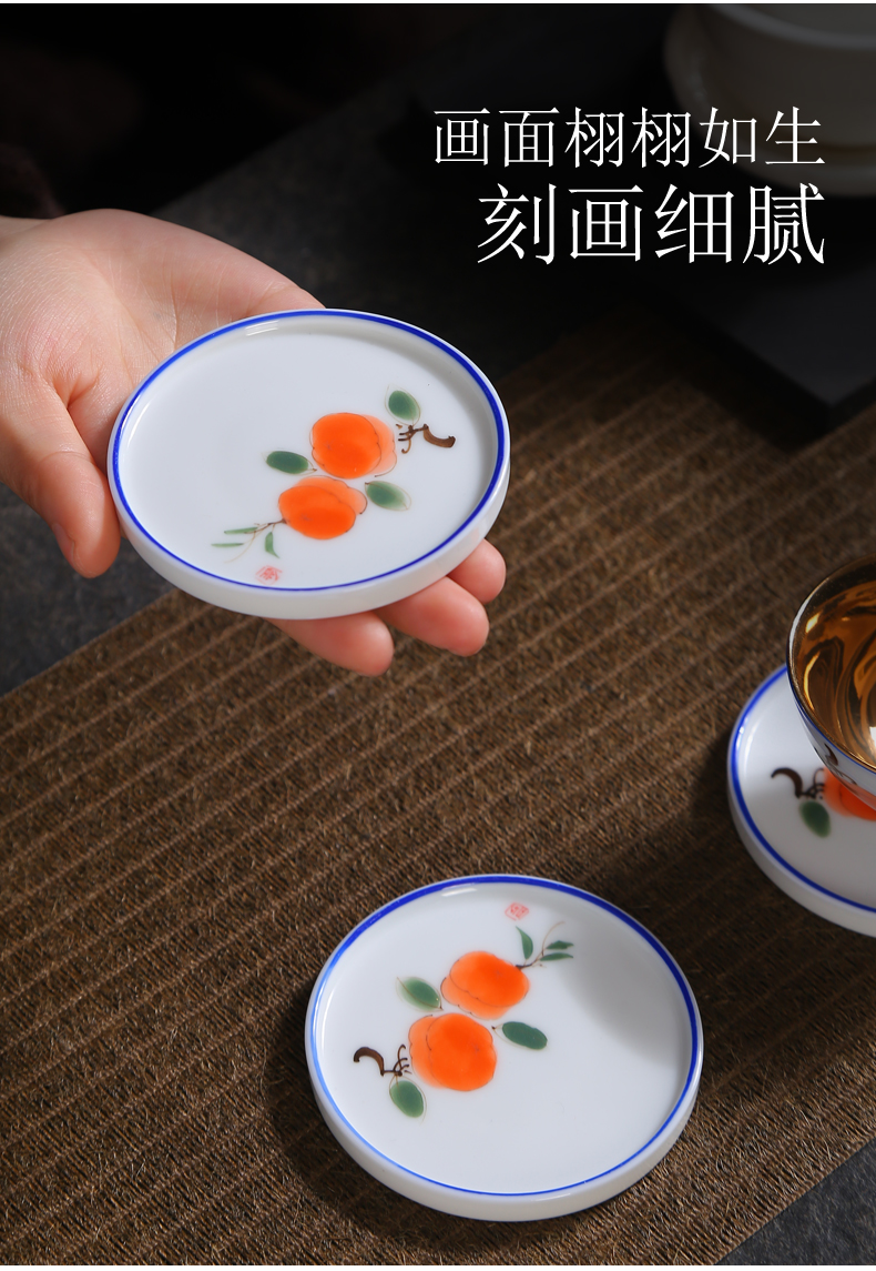 Ceramic cup mat blue and white porcelain cup holder, Japanese Nordic insulation square plate household kung fu tea tea accessories