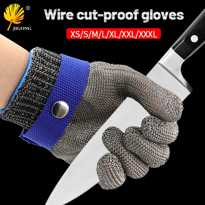 Stainless Steel Gloves Cut Metal Electric Saw Slaughtering Labor-Work Hand Operating Glove Steel Wire Gloves Anti-Tailoring
