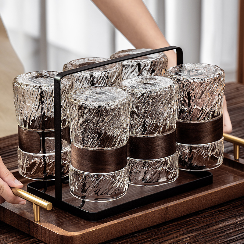 Embossed Glass Water Cup Set for Home Use in the Living Room, High Temperature Resistant Tea Set, High Aesthetic Value, Suitable for Drinking Coffee and Beer, with Stand Embossed Glass Water Cup Set for Home Use in the Living Room, High Temperature Resistant Tea Set, High Aesthetic Value, Suitable for Drinking Coffee and Beer, with Stand