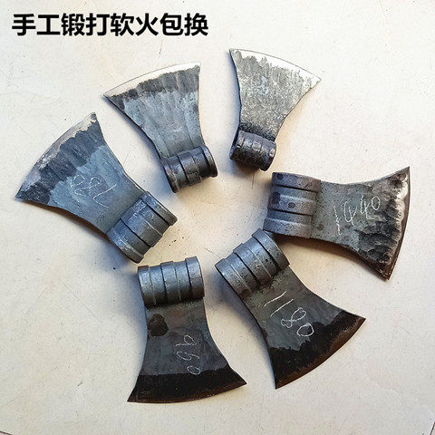 Chopping wood axe spring steel plate hand forging all steel axe large axe rail steel quenching opening edge