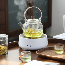 Electric ceramic stove tea stove Household tea stove Tea set Glass kettle steaming teapot Automatic small tea maker set