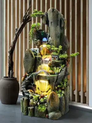 Chinese-style landing rockery, water fountain ornaments, interior water features, Feng Shui wheel opening Hotel fish pond humidification