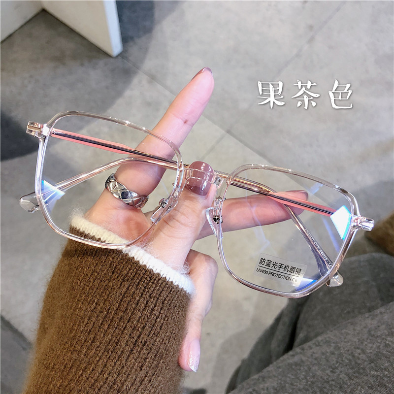 Anti-blue light radiation myopia glasses women's ultra-light TR plain frame net red style Korean version tide can be equipped with digital display face small man