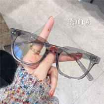 Korean version of the eyeglass frame female can be equipped with a degree of plain beauty big face thin anti-blue light myopia glasses small red book net red male