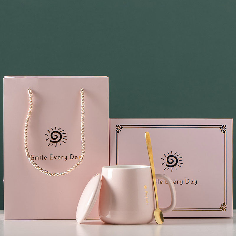 With Lid Mark Cup Home Fresh Tea Cup Female Summer Office Coffee Ceramic Mug Lovers' Drink Water Cup Customize