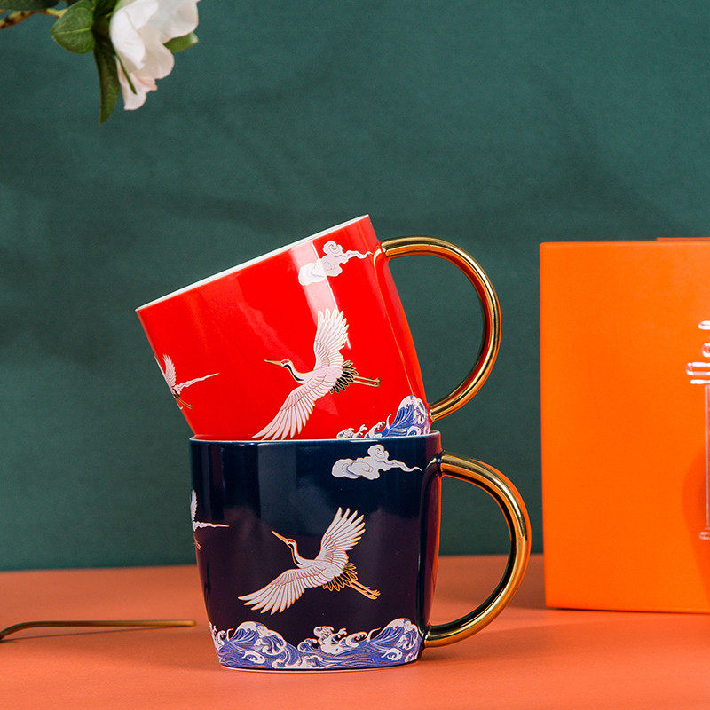 Custom National Wind Ceramic Cups Creative Home Cups National Tide Lovers Coffee Cups A Pair Design Feel Drink Water Mark Cup