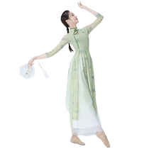 Chun Song Cheongsam Dance Wear Classical Dance Printed Gauze Blue and White Porcelain Dance Special Practice Wear Adult Performance Costume