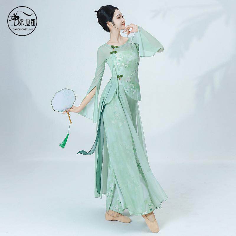朱迪娅古典舞服装:飘逸汉唐绿,演绎东方美学极致 -古典舞服-淘宝百科网