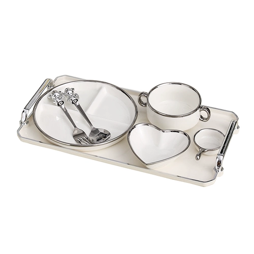 Посуда, высококачественный комплект, брендовая обеденная тарелка для домашнего использования, легкий роскошный стиль, популярно в интернете