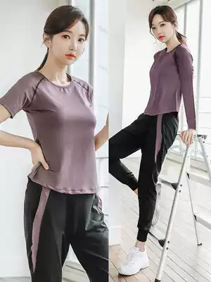 Yoga clothes spring and summer sports suits women's quick-drying clothes morning running gym loose large size breathable net red running clothes