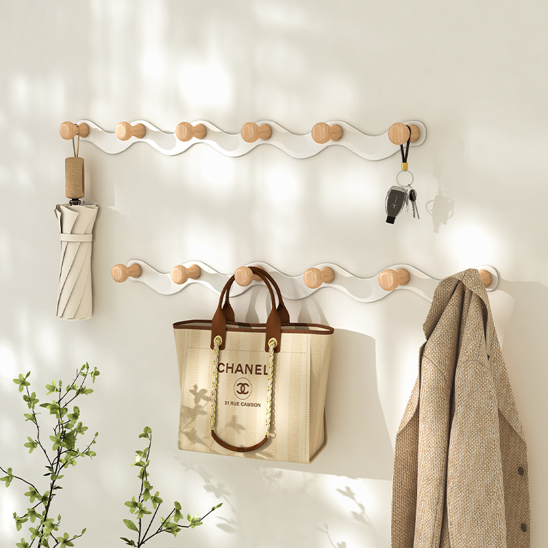 Hanging clothes hanger wall Wall-mounted Creativity Entrance to the family Guan Guan Cloister Hooks Into the door rear opening key free of punching bag clothes-Taobao