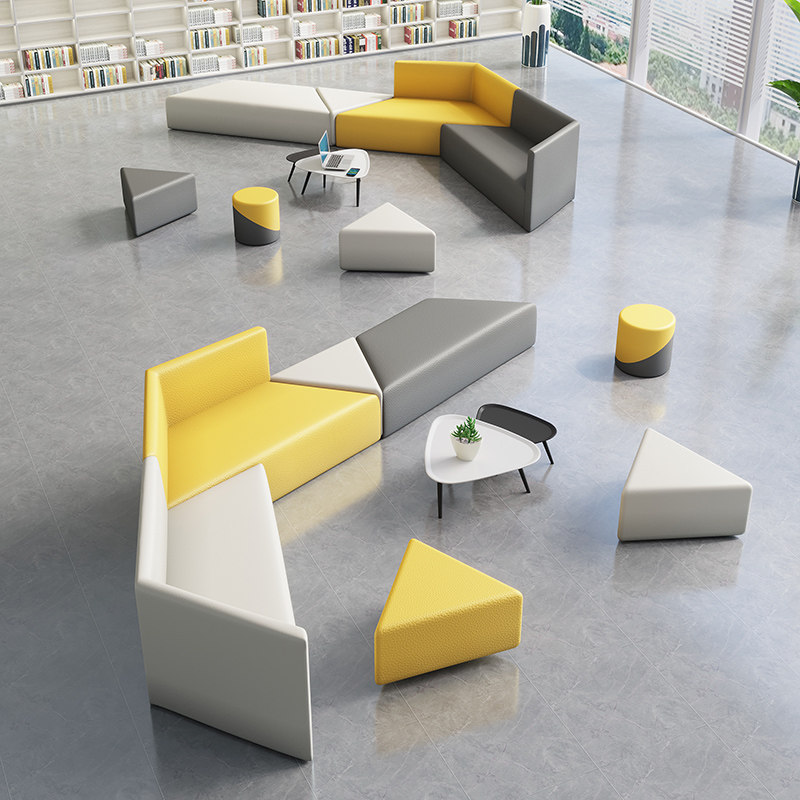 Office sofa coffee table combination rest area creative simple modern reception leisure personality meeting guests direct selling customization