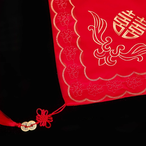 Красный аксессуар для волос для невесты, китайский стиль, с вышивкой, 2020