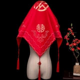 Красный аксессуар для волос для невесты, китайский стиль, с вышивкой, 2020