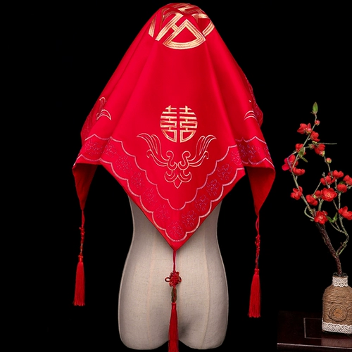 Красный аксессуар для волос для невесты, китайский стиль, с вышивкой, 2020