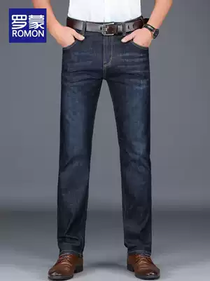 Romon autumn jeans men's straight loose men's casual dad middle-aged men's trousers thin long trousers