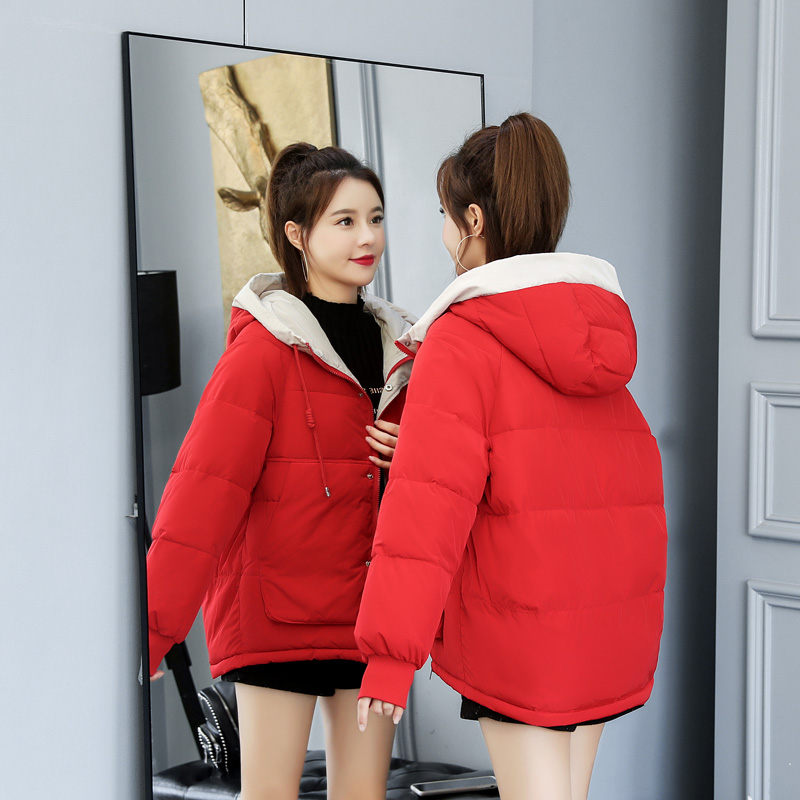 Xuống ngắn mùa đông 2019 mới phiên bản Hàn Quốc phụ nữ bông quần áo của ins bánh mì quần áo bông len lỏng dày áo bông