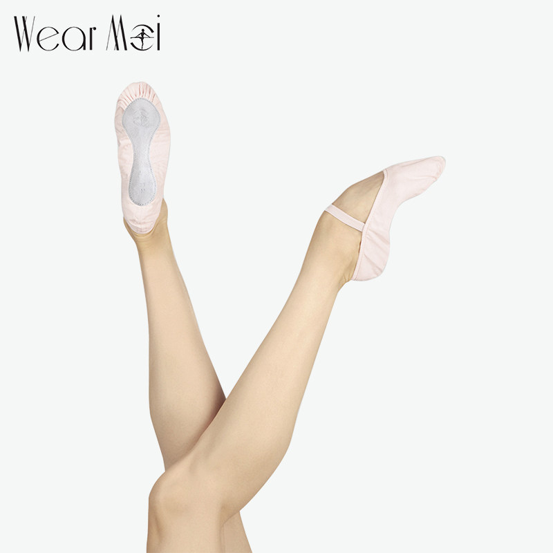 Microjam ballet shoes children practice shoes beginner elastic cloth dance shoes female soft sole anti - slip all sole JUNON