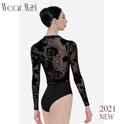 2021 New wearmoi imported ballet uniform black long sleeve lace shape suit FELICITE
