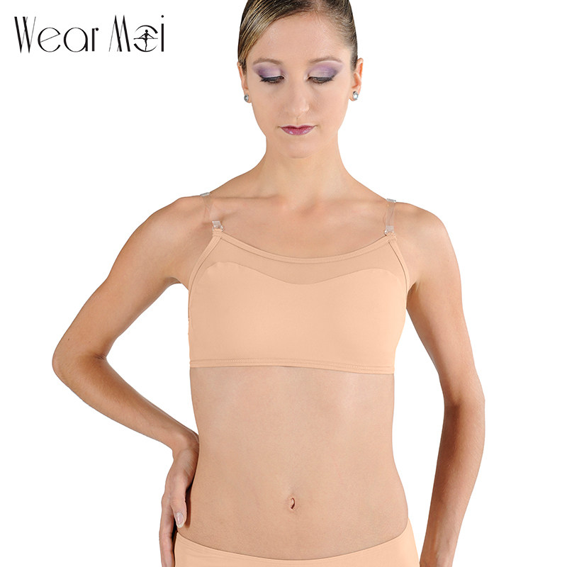 Microjam ballet dance underwear special anti-walking meat color exercise invisible bottom - wiping bra clothes AKIRA