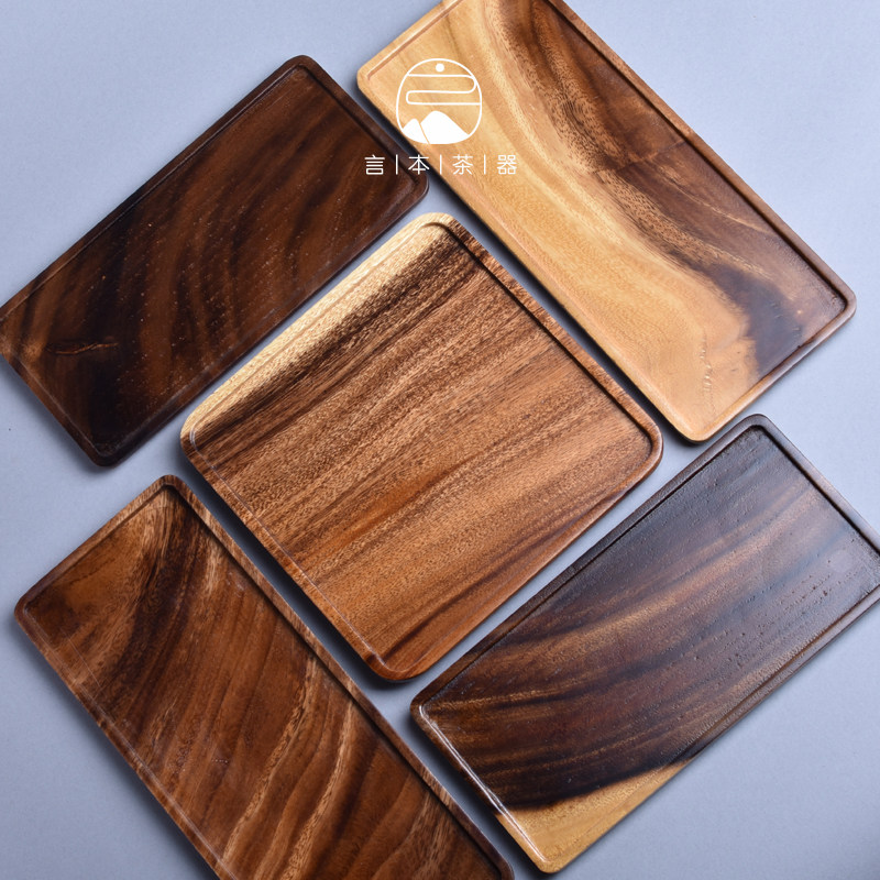 Word Benhu Peach Wood Care Pan Solid Wood Jug Bearing Brief Hotel Tea Tray Monolayer Tea Spot Tray Rectangular Home Dry Foam Table