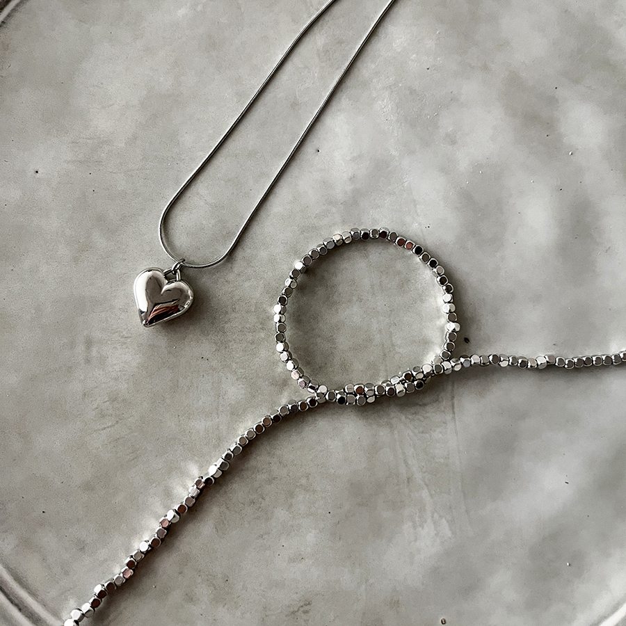 Joyería Al Por Mayor Casual Estilo Simple Forma De Corazón Acero Titanio Collar display picture 5