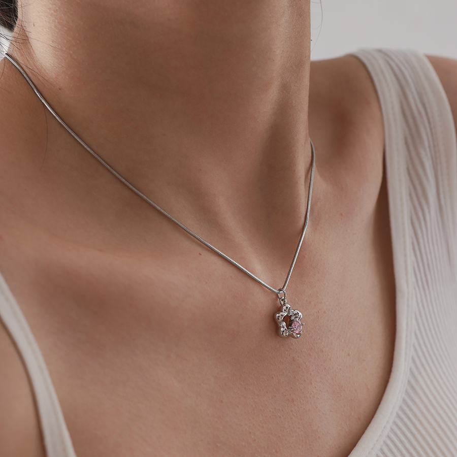 Casual Simple Style Star Zircon Alloy Titanium Steel Wholesale Pendant Necklace display picture 11