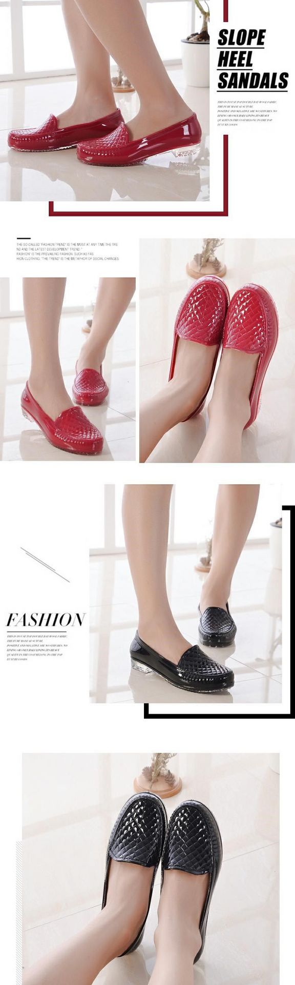 Dép đi trong nhà không thấm nước ủng đi mưa nữ ống ngắn nhà bếp giày làm việc nhà ống thấp thời trang chống trượt máy bơm giày nước - Rainshoes
