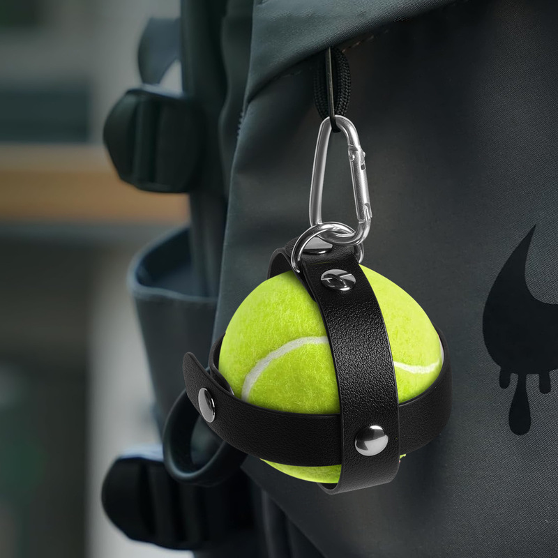 2026 New Tennis Pendant Bag, Car Hanging Leather Tennis and Baseball Ball Case, Portable Small Ball Bag Keychain