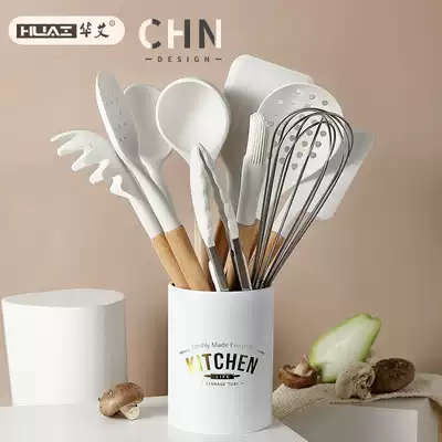 Huaai silicone kitchenware eleven-piece set non-stick pot special household kitchen white spatula soup spoon high temperature resistance