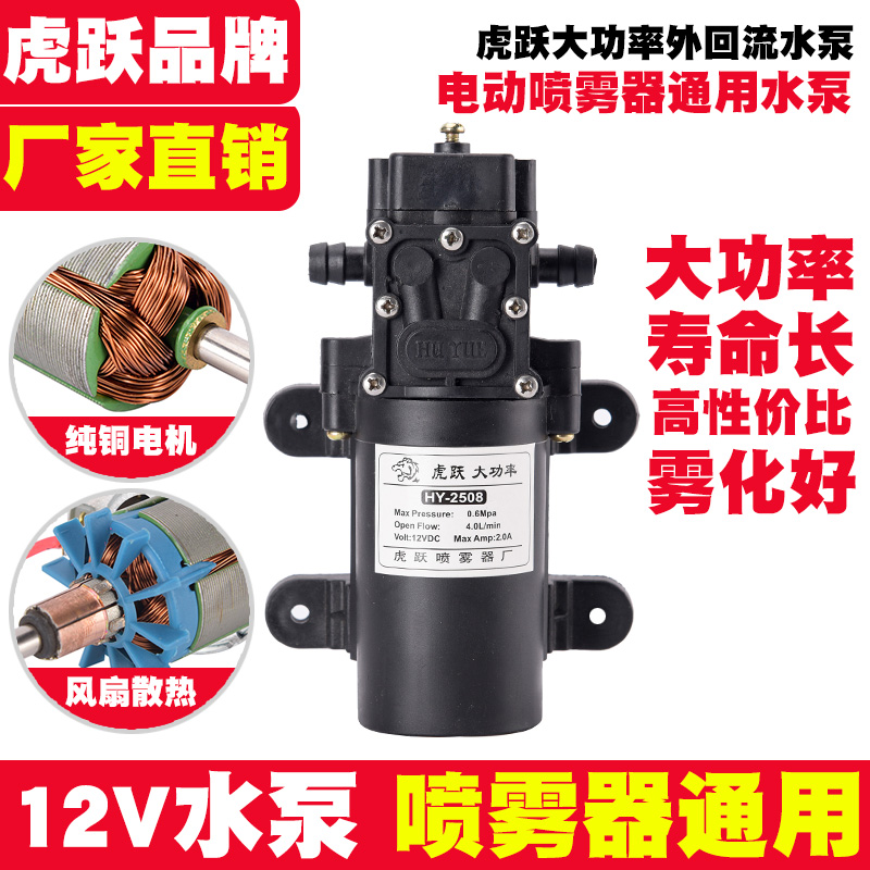 Tiger Leap 12V volt agricultural electric sprayer 2508 water pump diaphragm micro high pressure self sucking car wash spray machine pump