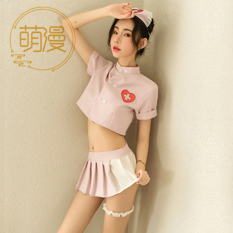 Sexy transparent naked back nurse uniform cosplay sexy private