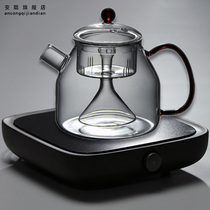 Household heat-resistant glass tea set Steam teapot Steam teapot Tea making stove Black tea white tea electric pottery stove Tea making set