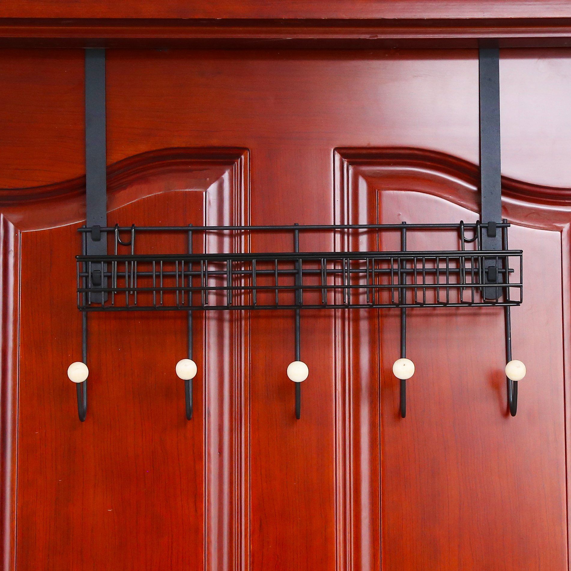 Door rear adhesive hook hanger-free storage rack hanging storage basket door hanger bedroom wall hanging clothes hook