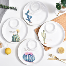 Creative Nordic style ceramic dumpling plate with vinegar plate household cold dish dish dumpling plate fries shrimp plate