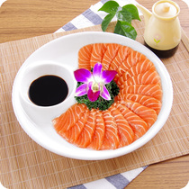 Pure white ceramic round lattice with vinegar dish sushi plate Moonlight snack dish household dish dumpling plate