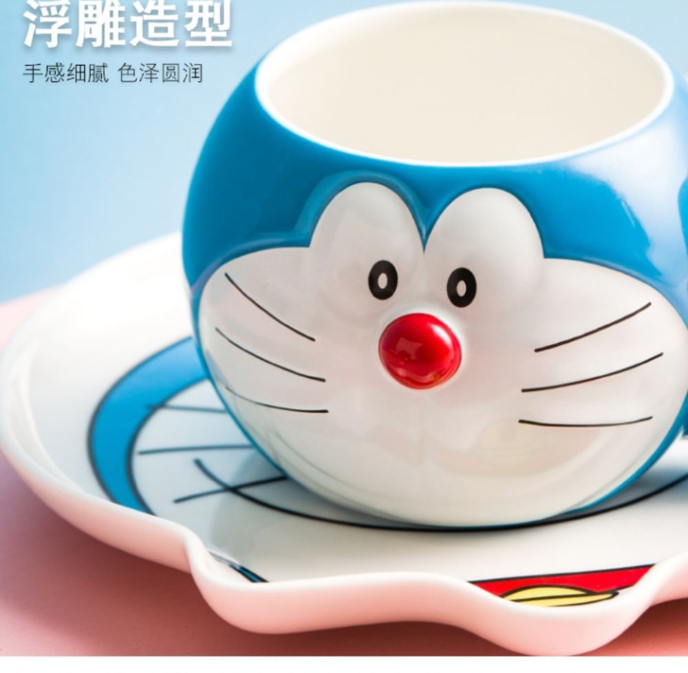 Choi pomelo ding duo the when the cat A dream cartoon ceramic cups with cover cup express keller of milk cup