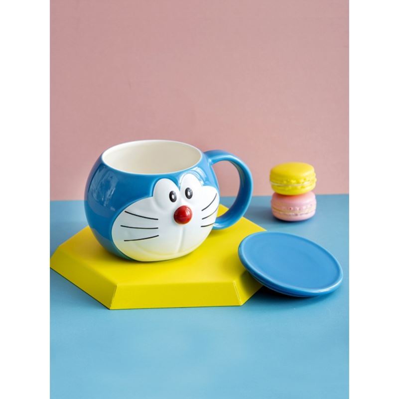 Choi pomelo ding duo the when the cat A dream cartoon ceramic cups with cover cup express keller of milk cup