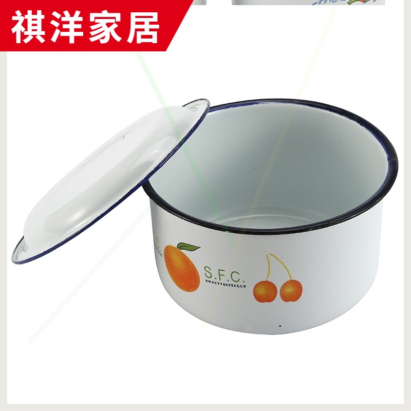 Students in the bowls with cover the old household porcelain basin classic nostalgic lunch box creative move thickening enamel POTS in the kitchen