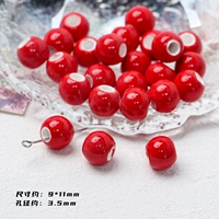 【Красная большая дыра круглая бусинка】 1