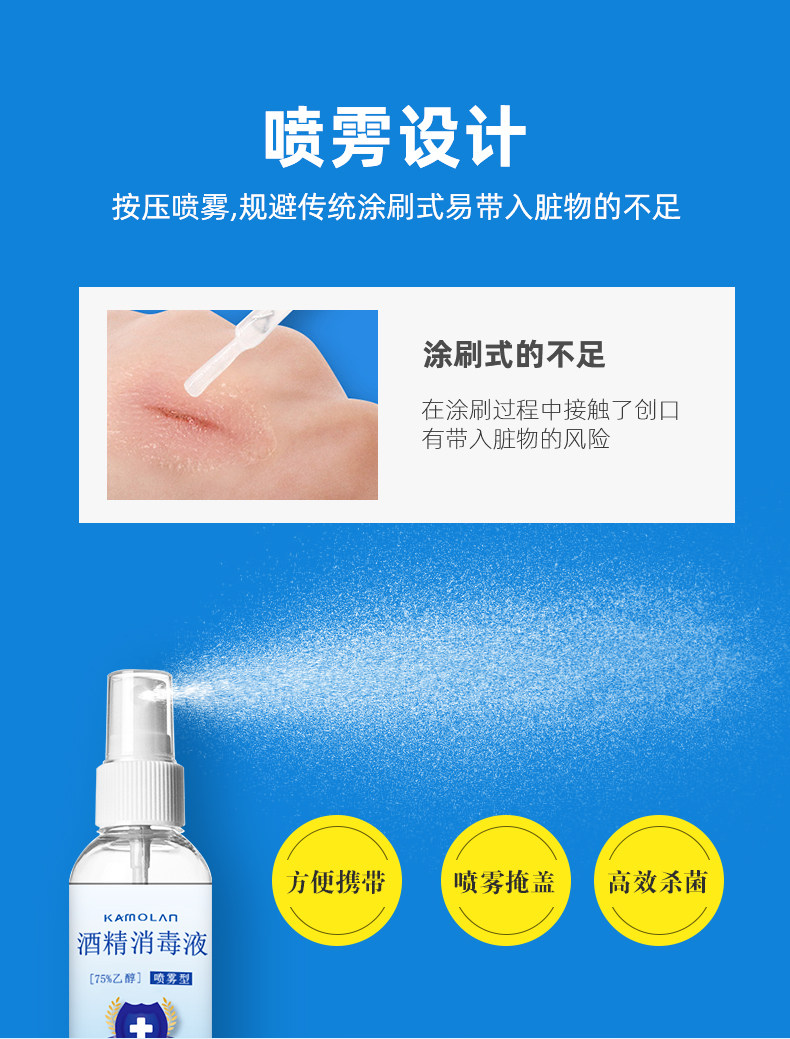 卡沫兰 75%酒精消毒喷雾 100ml*10瓶 图9