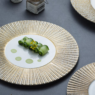 Nordic Style Plate, Creative and Unique, New Household Steak and Fish Plate, Trendy Breakfast Dessert Round Display Tray