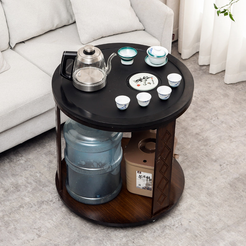 Tea Table Home Small Tea Table Removable Round Uginstone Tea Table Burning Water Pot Integrated Balcony Utiliti Tea Table Tea Desk-Taobao