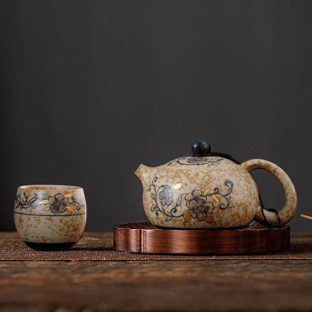 伝統工芸品　茶箱　玉堂窯　茶道具一式　（茶碗・水指・蓋置・花入・飾り火箸） 伝統工芸品茶箱玉堂窯茶道具一式（茶碗・水指・蓋置・花入・飾り