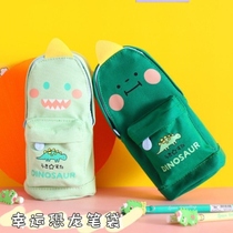 Large capacity schoolbag canvas Junior High School Pen bag men and women simple stationery bag student stationery box girl heart pencil bag box