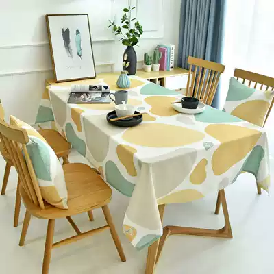Nordic dining table cloth Water-proof, oil-proof, anti-scalding, wash-in PVC net red tablecloth Desk ins student coffee table table mat fabric