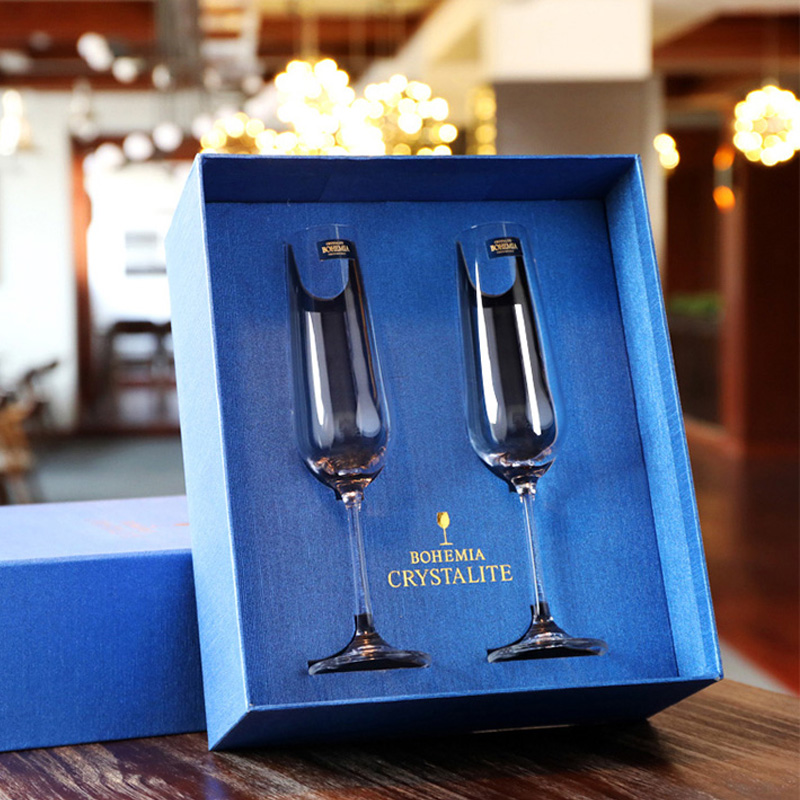 Czech Imports BOHEMIA Champagne Cup Water Crystal High Foot Cup Wine Glass Wine Cup Festival Sends a gift box
