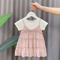 Baby skirt Summer 6 months 1 to 6 years old net red baby clothes Summer clothes Children foreign style princess girl dress