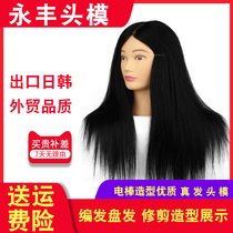 Yongfeng braided hair head mold real hair true apprentice female practice hair hair head model wig disc hair display head model teaching head